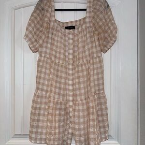 En Saison Pink and White Plaid Dress